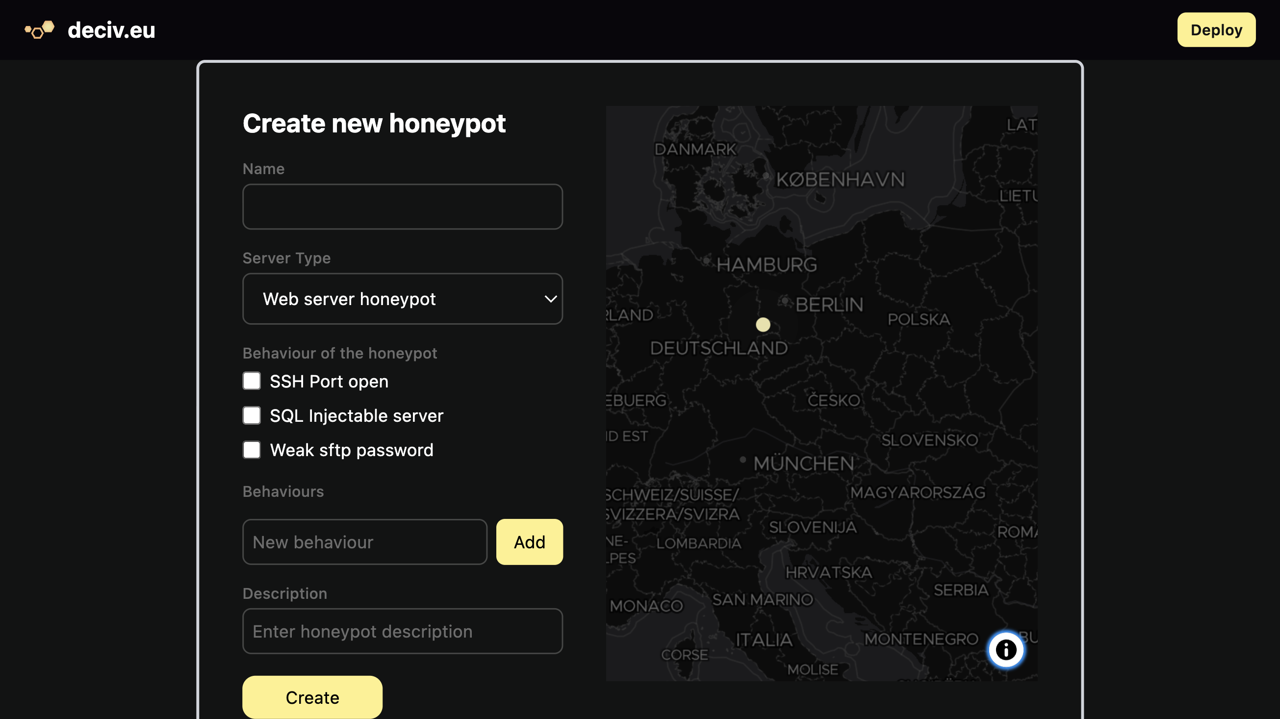 deciv.eu deploy page